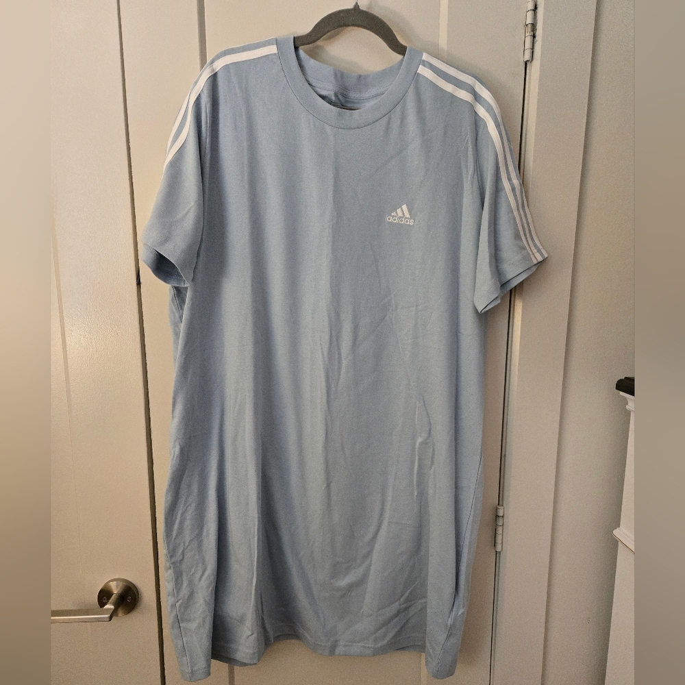 NWT Adidas Women's Light Blue Short Sleeve Dress